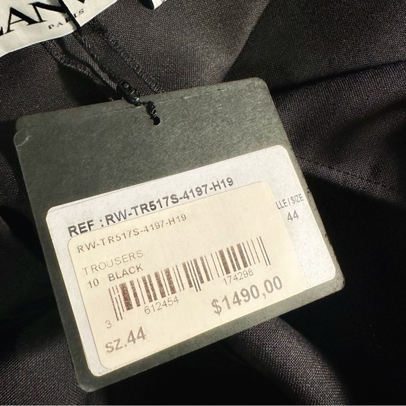 NWT Lanvin Paris Black Wool & Silk Tuxedo Side Striped Cropped Dress Trousers - Picture 7 of 16